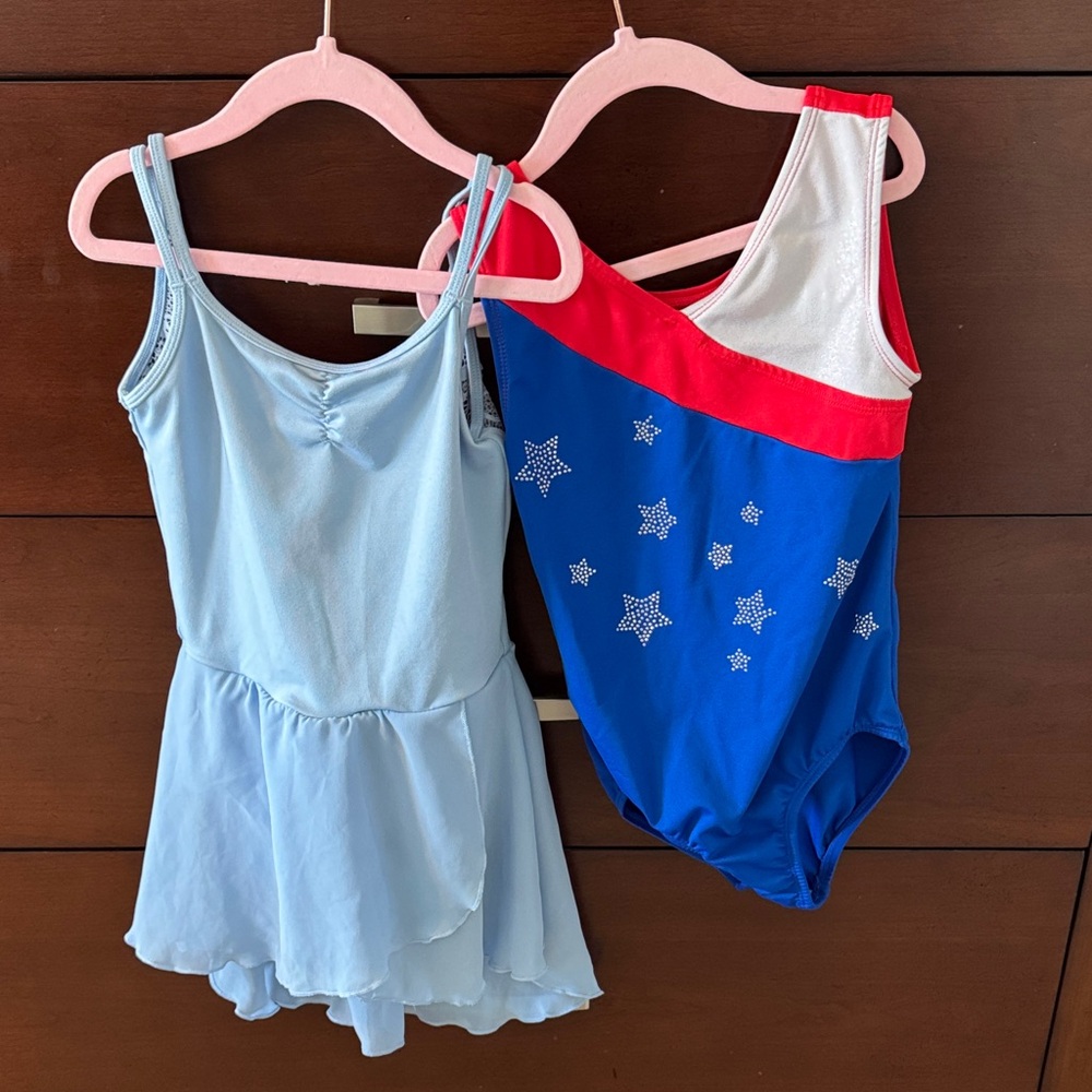 MLight Blue Ballet Dress & Blue Red Star Gymnastics Leotard
